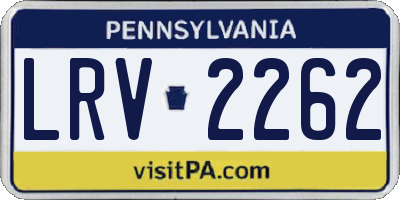 PA license plate LRV2262