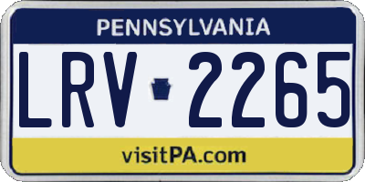 PA license plate LRV2265