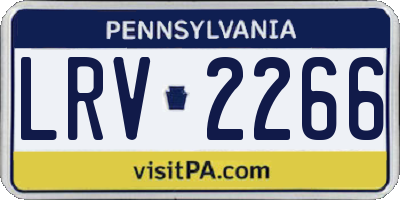 PA license plate LRV2266