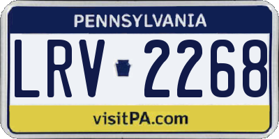PA license plate LRV2268