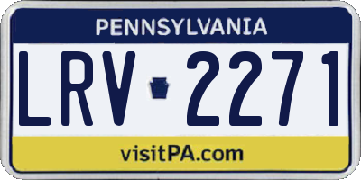 PA license plate LRV2271