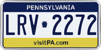 PA license plate LRV2272