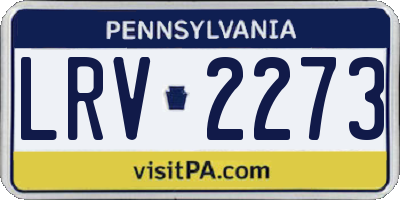 PA license plate LRV2273