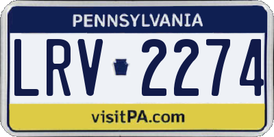 PA license plate LRV2274