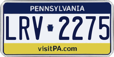 PA license plate LRV2275