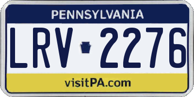 PA license plate LRV2276