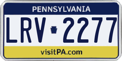 PA license plate LRV2277