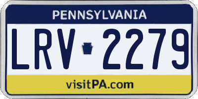 PA license plate LRV2279
