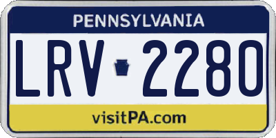 PA license plate LRV2280