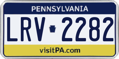 PA license plate LRV2282