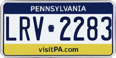 PA license plate LRV2283