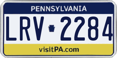 PA license plate LRV2284