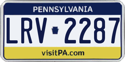 PA license plate LRV2287