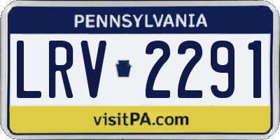 PA license plate LRV2291