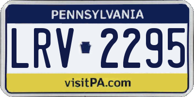PA license plate LRV2295