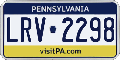 PA license plate LRV2298