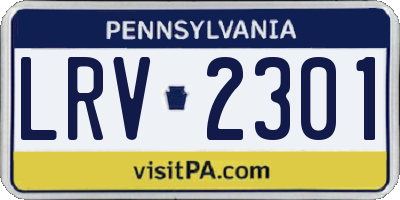 PA license plate LRV2301