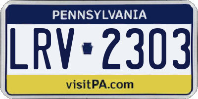 PA license plate LRV2303