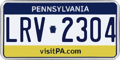 PA license plate LRV2304