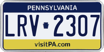 PA license plate LRV2307