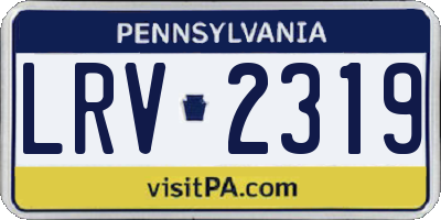 PA license plate LRV2319