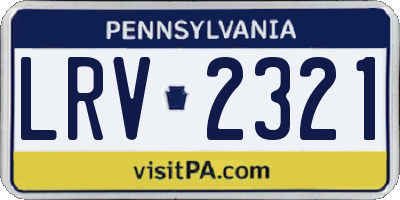 PA license plate LRV2321