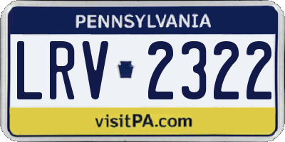 PA license plate LRV2322