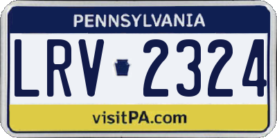 PA license plate LRV2324