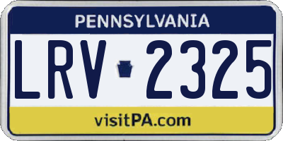 PA license plate LRV2325