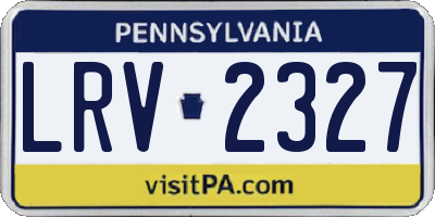 PA license plate LRV2327