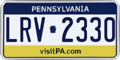 PA license plate LRV2330