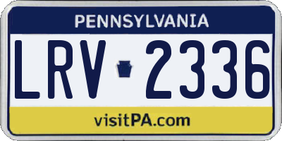 PA license plate LRV2336