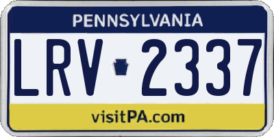 PA license plate LRV2337