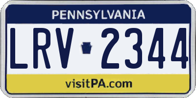 PA license plate LRV2344