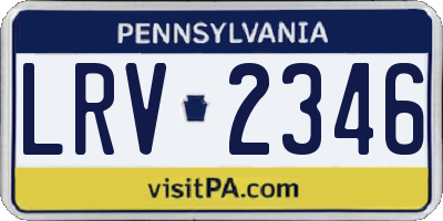 PA license plate LRV2346