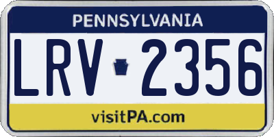 PA license plate LRV2356