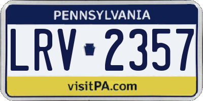 PA license plate LRV2357