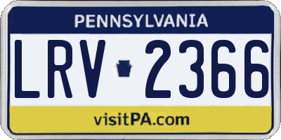 PA license plate LRV2366