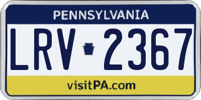 PA license plate LRV2367