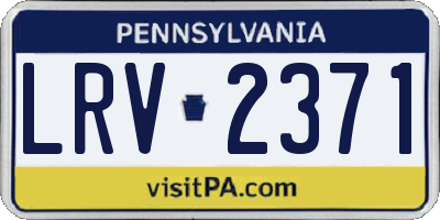 PA license plate LRV2371