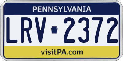 PA license plate LRV2372