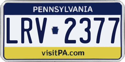 PA license plate LRV2377