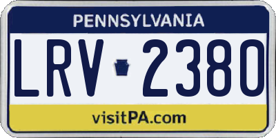 PA license plate LRV2380