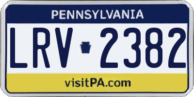 PA license plate LRV2382