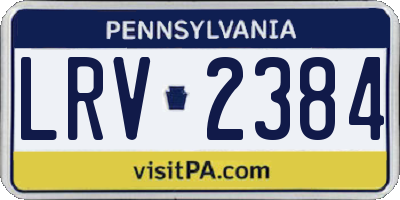 PA license plate LRV2384