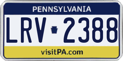 PA license plate LRV2388