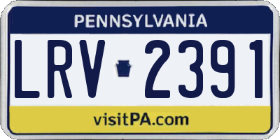 PA license plate LRV2391