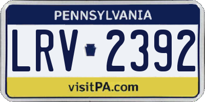 PA license plate LRV2392