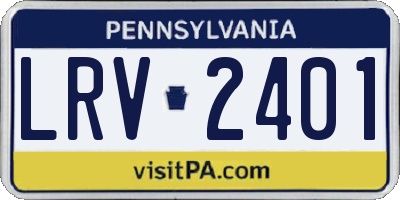 PA license plate LRV2401