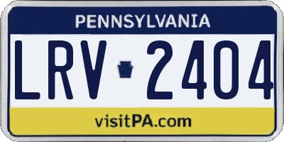 PA license plate LRV2404